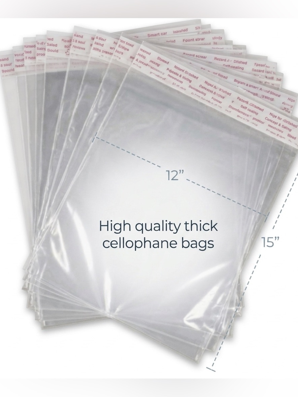 575pc Bundle: 25 Large Poly Mailers, 25 Cello Bags, 25 Cards & 500 Stickers - Picture 11 of 14